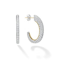 Studio White Gold Pavé Diamond Hoop Earrings
