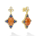 SML 18K Gold Orange Garnet and Sapphire Lutus Drop Earring