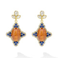 SML 18K Gold Orange Garnet and Sapphire Lutus Drop Earring