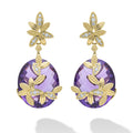 SML 18K Gold Amethyst Flower Drop Earring