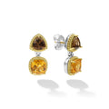 Studio 18K Gold Citrine & Smoky Quartz Drop Earrings
