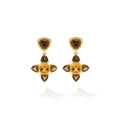 Studio Two-Tone Smoky Quartz and Citrine Floral Drop Earrings