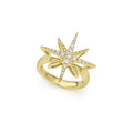 18K Gold Diamond Star Ring