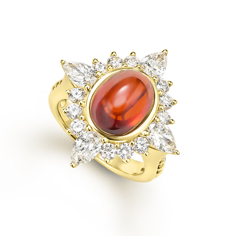 Studio 18K Orange Tourmaline and Diamond Ring