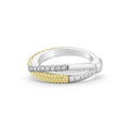 Caviar Lux Thin Two-Tone X Diamond Ring