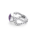 Caviar Color Sterling Silver Amethyst Cabochon Ring