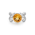 Caviar Color Sterling Silver Citrine Ring