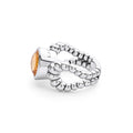 Caviar Color Sterling Silver Citrine Ring