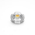 Caviar Color Sterling Silver Citrine Ring
