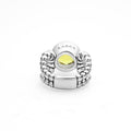Caviar Color Sterling Silver Green Quartz Ring