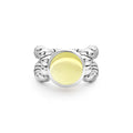 Caviar Color Sterling Silver Green Quartz Cabochon Ring