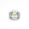 Caviar Color Sterling Silver Green Quartz Cabochon Ring