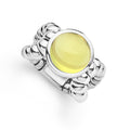 Caviar Color Sterling Silver Green Quartz Cabochon Ring