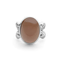 Caviar Color Sterling Silver Smoky Quartz Ring