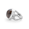 Caviar Color Sterling Silver Smoky Quartz Ring