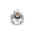 Caviar Color Sterling Silver Smoky Quartz Ring