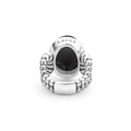 Caviar Color Sterling Silver Black Spinel Cabochon Ring