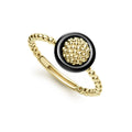 Meridian 18K Gold Caviar Black Ceramic Ring