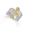closeup of Two-toned Beaded Ring