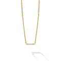 18K Caviar Gold Diamond 3 Station Chain Necklace