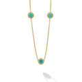 Covet 18K gold 3-station turquoise necklace