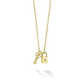 Caviar Gold 18K Gold Mini Lock and Key Pendant Necklace
