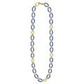 Caviar Color 18K Gold and Meridian Ceramic Oval Link Necklace