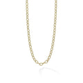 18K gold fluted links form this every day necklace. Ideal to style with various necklaces for a unique look.
