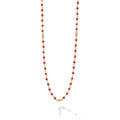 Caviar Gold 18K Gold Coral Station Necklace