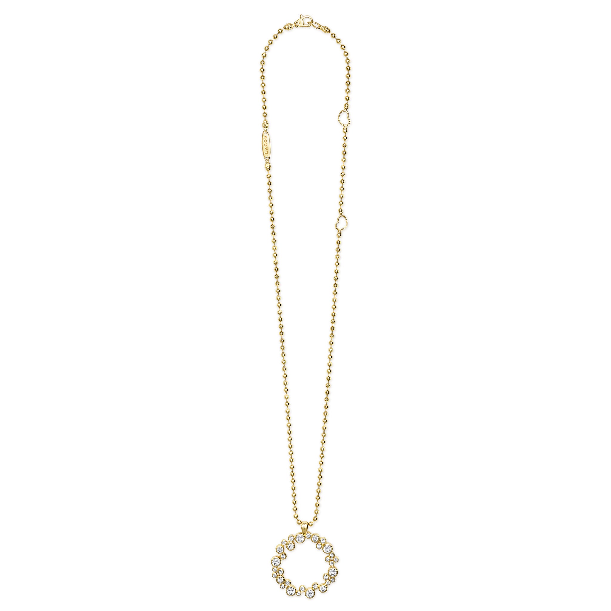 18K Fizz Diamond Circle Pendant Necklace