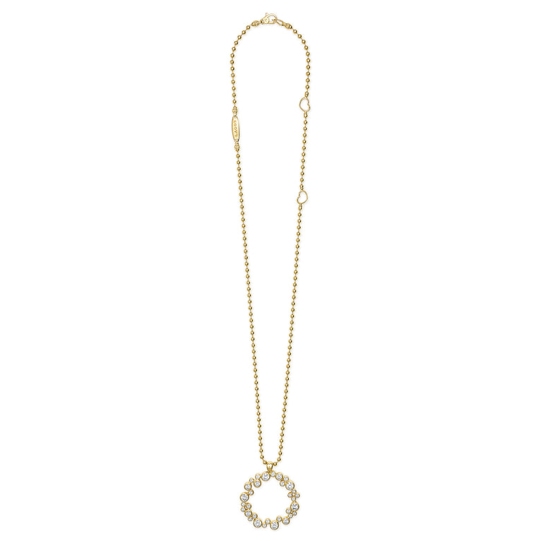 18K Fizz Diamond Circle Pendant Necklace