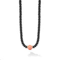 Caviar Gold 18K Gold Coral Matte Black Onyx Necklace