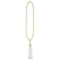 SML 18K Gold Pearl and Ruby Tassel Necklace