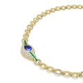 SML 18k Gold Sapphire and Emerald Chain Necklace