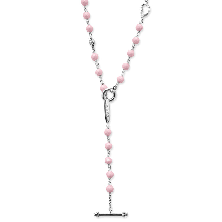 Caviar Icon Pink Ceramic Beaded Necklace