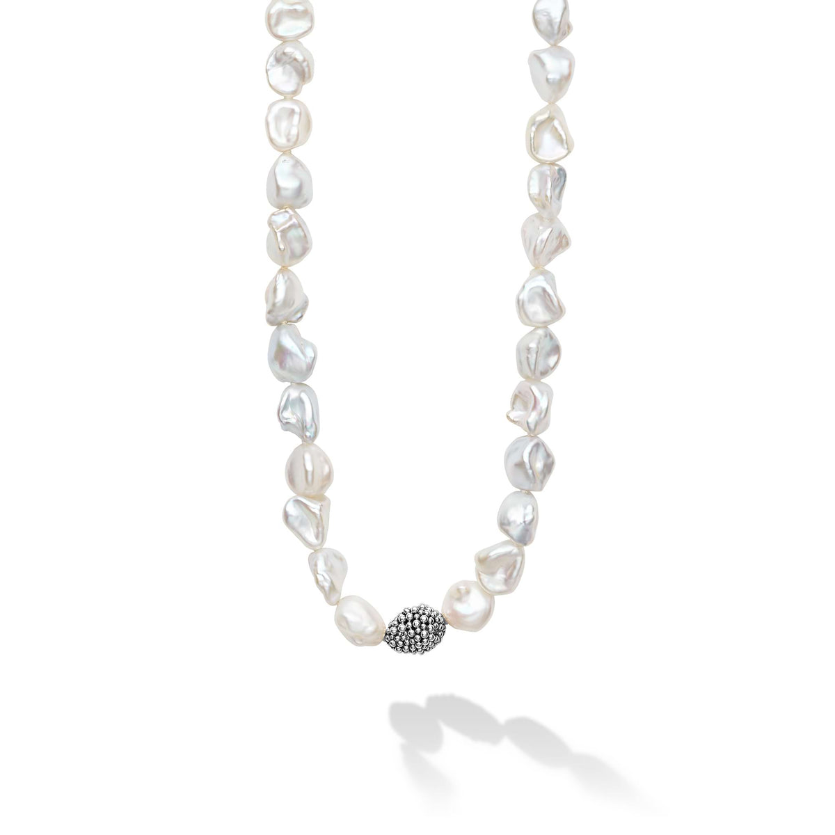 Long Sterling Silver Keshi Pearl Necklace | LAGOS Jewelry