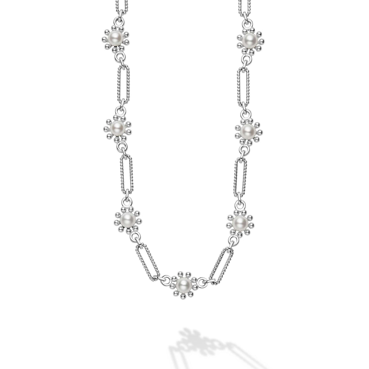 Sterling Silver Fleur Pearl Link Necklace | LAGOS Jewelry