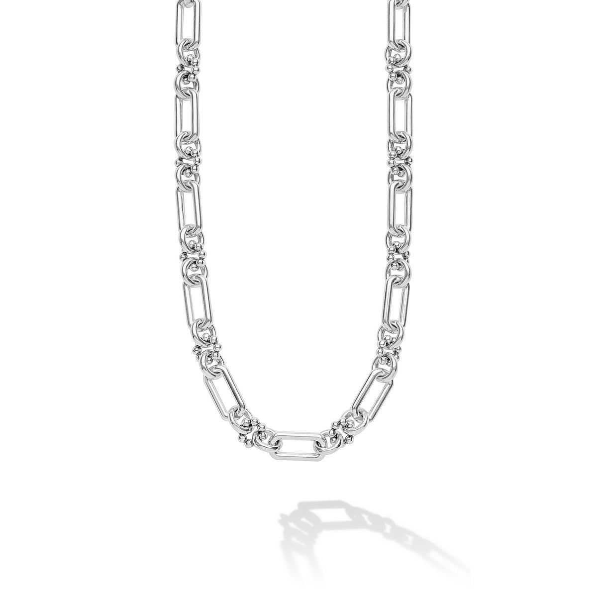 Signature Caviar Petite Sterling Silver Caviar Link Necklace – LAGOS