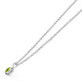 Side view of the Sterling Silver Cushion-Cut Peridot Pendant Necklace