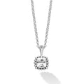 Close up of the Sterling Silver Cushion-Cut White Topaz Pendant Necklace