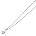 Side view of the Sterling Silver Cushion-Cut White Topaz Pendant Necklace