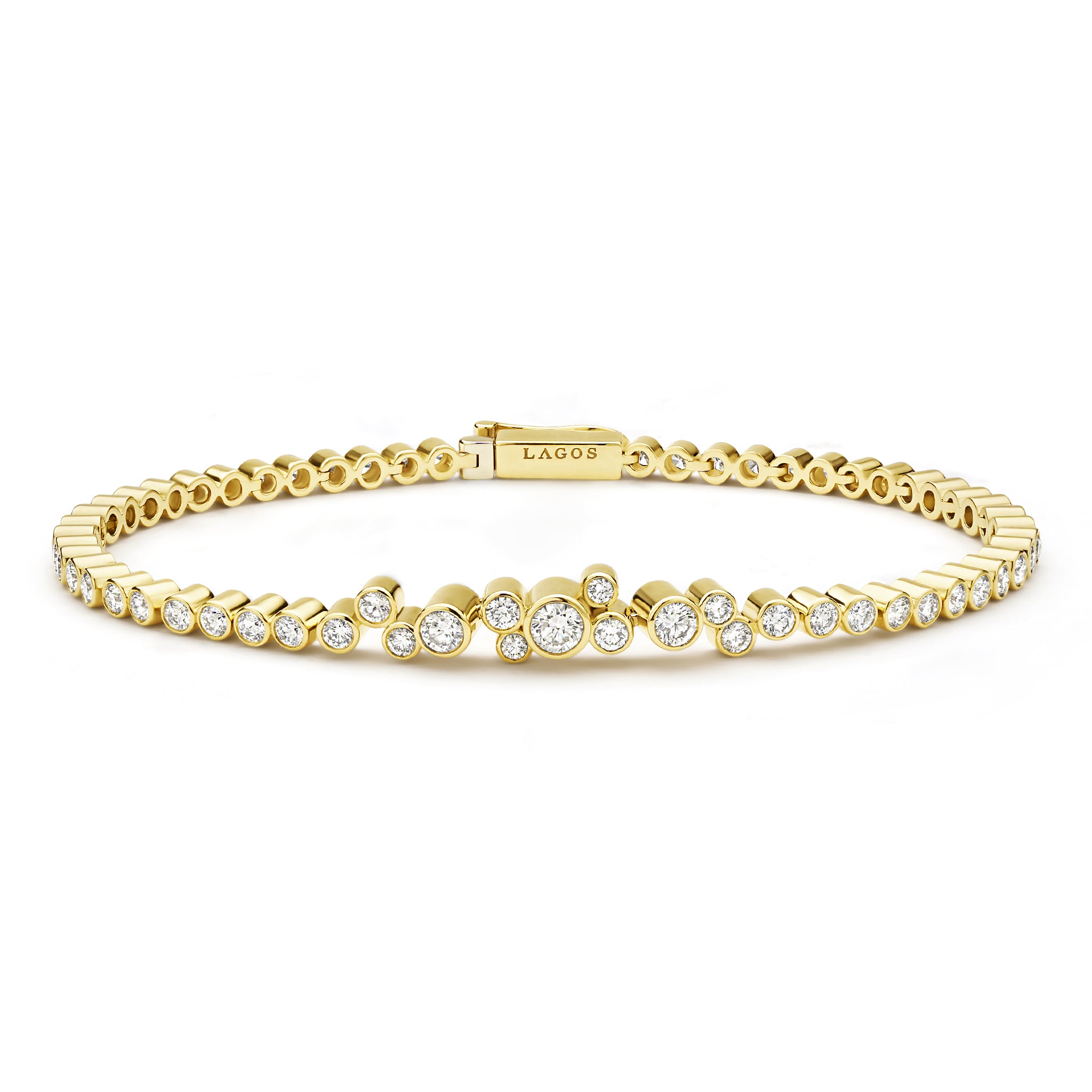 Fizz 18K Gold Diamond Tennis Bracelet (studio)