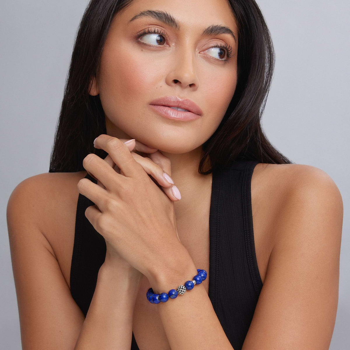 Lapis Silver Station Bead Bracelet | LAGOS Jewelry