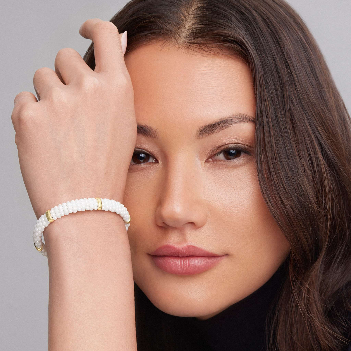 18K Gold Station White Ceramic Bracelet 9mm | LAGOS Jewelry