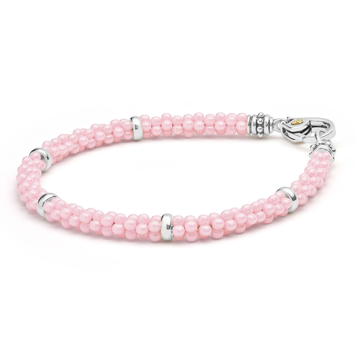 Pink Five Silver Station Ceramic Bracelet | 5mm | LAGOS Jewelry