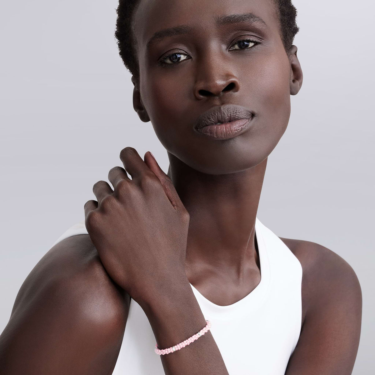 Pink Five Silver Station Ceramic Bracelet 5mm | LAGOS Jewelry