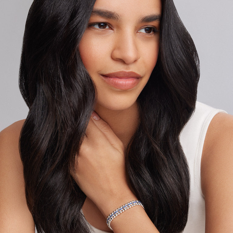 Caviar Spark Blue Sapphire Link Bracelet