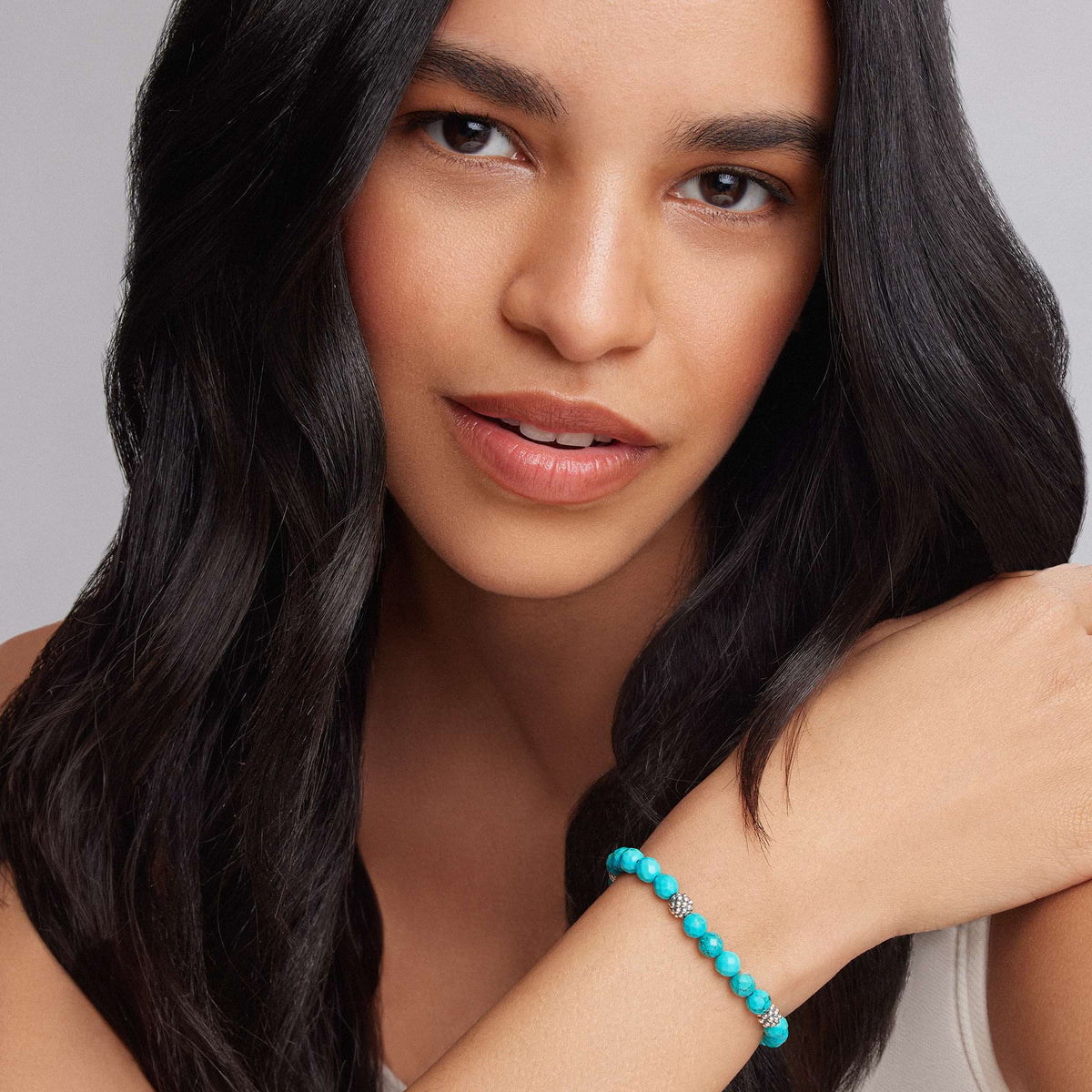 Five Station Silver Turquoise Bead Bracelet | LAGOS Jewelry
