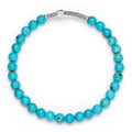 LAGOS Two-Tone Caviar Cross Turquoise Stretch Bracelet
