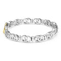 Signature Caviar Two-Tone Petite Interlocking Diamond Link Bracelet